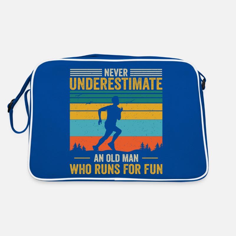Never underestimate an old man who runs for fun Retro Bag