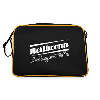 Heilbronn - Lieblingsort mit Stadtnamen - Retro Tasche - Schwarz/Gold - Hinten