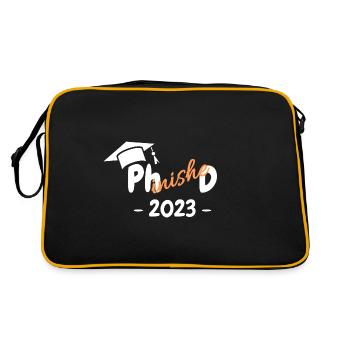 Abschluss Doktor Phinished 2023 - Retro Tasche - Schwarz/Gold - Hinten