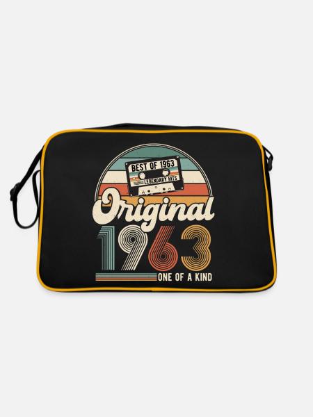 Né en 1963 Vintage Anniversaire Rétro - Sac Retro - noir/or