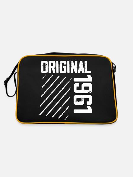 Original 1961 63e Anniversaire Cadeau Retro - Sac Retro - noir/or - Dos