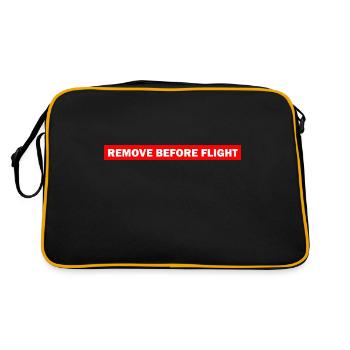 REMOVE BEFORE FLIGHT - Retro Tasche - Schwarz/Gold - Hinten