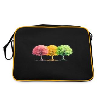 Trees Colorful Fantasy Forest - Retro Bag - black/gold - Back