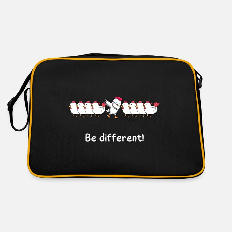 Be Different - Sei anders! Tanz aus der Reihe! - Retro Tasche - Schwarz/Gold