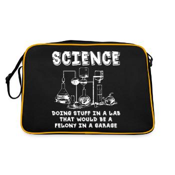 Science Doing Stuff In A Lab - Retro Tasche - Schwarz/Gold - Hinten
