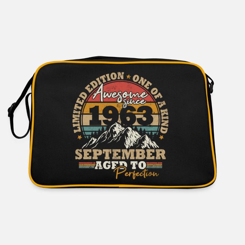 September 1963 Vintage Retro Geburtstagsgeschenk - Retro Tasche - Schwarz/Gold