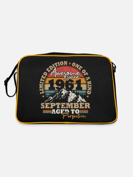 September 1961 Vintage Retro Geburtstagsgeschenk - Retro Tasche - Schwarz/Gold