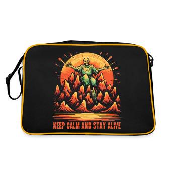 Stay calm and stay alive - Retro Bag - black/gold - Back