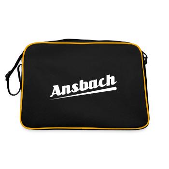 Ansbach - Textdesign mit Stadtnamen - Retro Tasche - Schwarz/Gold - Hinten