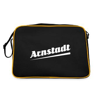 Arnstadt - Textdesign mit Stadtnamen - Retro Tasche - Schwarz/Gold - Hinten