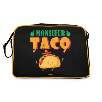 monsieur taco humour cuisine mexican mexicain - Sac Retro - noir/or - Dos