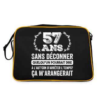 57 Ans Sans Déconner Cadeau D'anniversaire 57 Ans - Sac Retro - noir/or - Dos