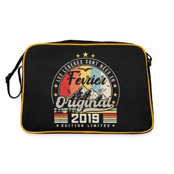 Février 2019 Cadeau 5e Anniversaire Fevrier 2019 - Sac Retro - noir/or - Dos