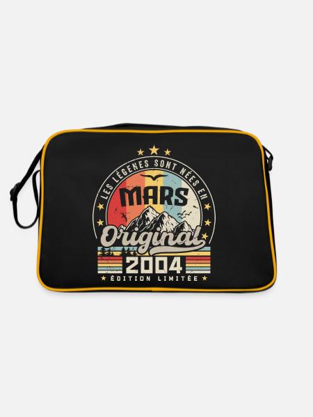Vintage March 2004 20 Year Anniversary Gift - Retro Bag - black/gold - Back
