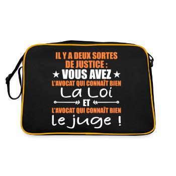 Il y a Deux Sortes de Justice / Humour Avocat - Sac Retro - noir/or - Dos