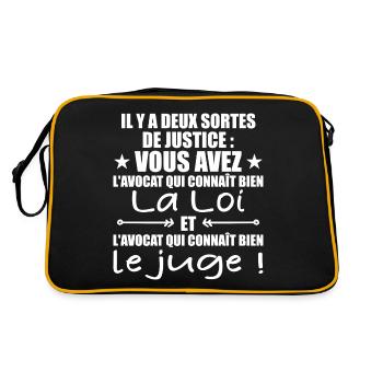 Il y a Deux Sortes de Justice / Humour Avocat - Sac Retro - noir/or - Dos