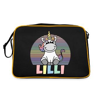 Nom de la licorne Lilli - Sac Retro - noir/or - Dos
