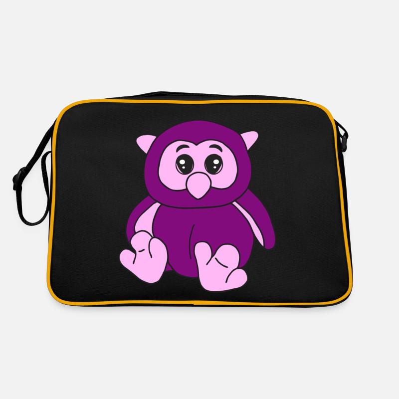 Süße lila Eule Retro Tasche