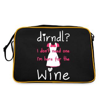 Dirndl? Je ne veux pas un, je suis ici pour le vin - Sac Retro - noir/or - Dos
