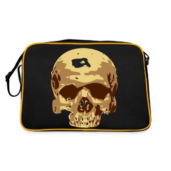 Schädel /// vektor /// Totenkopf - Retro Tasche - Schwarz/Gold - Hinten