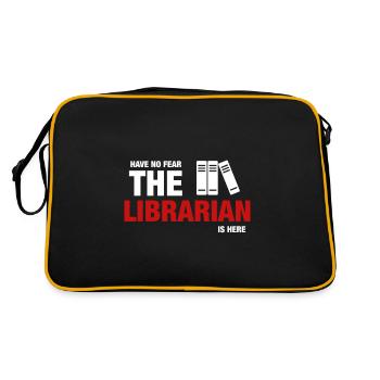 Haben Sie keine Furcht der Bibliothekar ist hier - Retro Tasche - Schwarz/Gold - Hinten