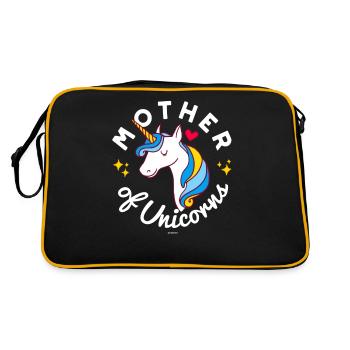 Mère de licornes bleu (cadeau mignon pour les mamans) - Sac Retro - noir/or - Dos