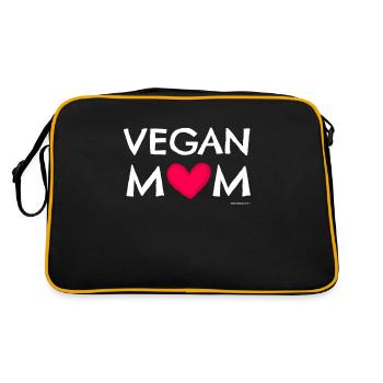Vegan Mom TShirt (Gift for Mom on Mother's Day) - Retro Tasche - Schwarz/Gold - Hinten