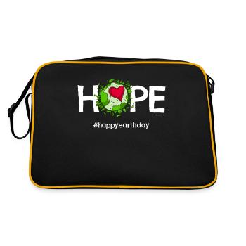 Beautiful Earth TShirt featuring "Happy Earth Day" - Retro Bag - black/gold - Back