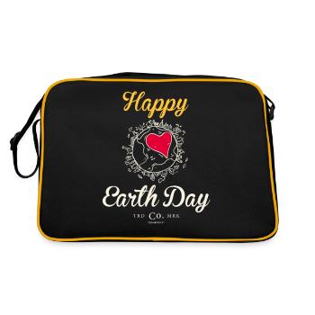 Happy Earth Day TShirt "Heart" - Retro Bag - black/gold - Back