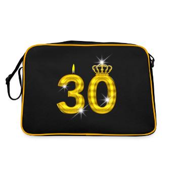 bougie d’anniversaire 30 - couronne - - or - Sac Retro - noir/or - Dos
