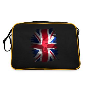 Union Jack skater Uk flag England London brexit - Retro Bag - black/gold - Back