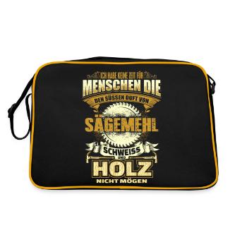 Charpentier - bois, sciure, soudage - Sac Retro - noir/or - Dos