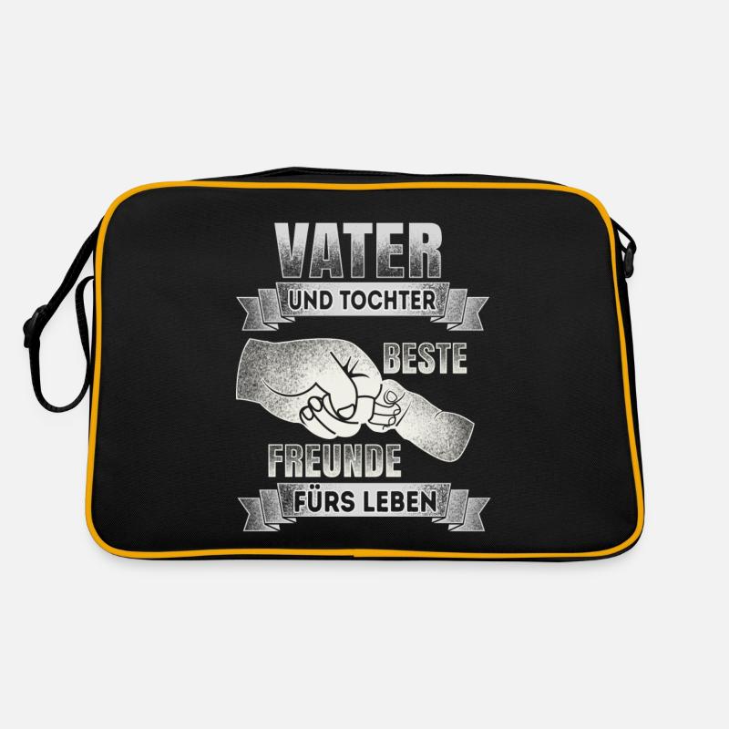 Vater und Tochter - Beste Freunde - DE - Retro Tasche - Schwarz/Gold