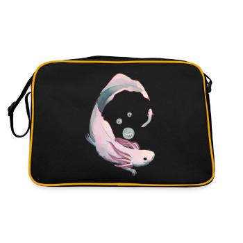Axolotl Evolution - Retro Tasche - Schwarz/Gold - Hinten