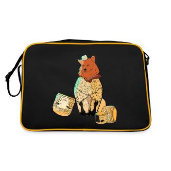 Wolf im Schafspelz - Retro Tasche - Schwarz/Gold - Hinten