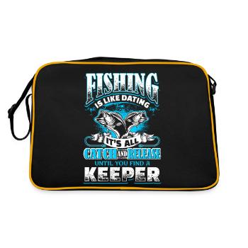 Fishing is Like Dating - Fishing - EN - Sac Retro - noir/or - Dos