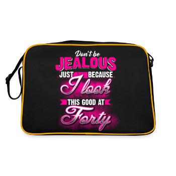 40 - Geburtstag - Don't be jealous - EN - Retro Bag - black/gold - Back