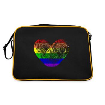 Empreintes digitales gay - coeur- - Sac Retro - noir/or - Dos
