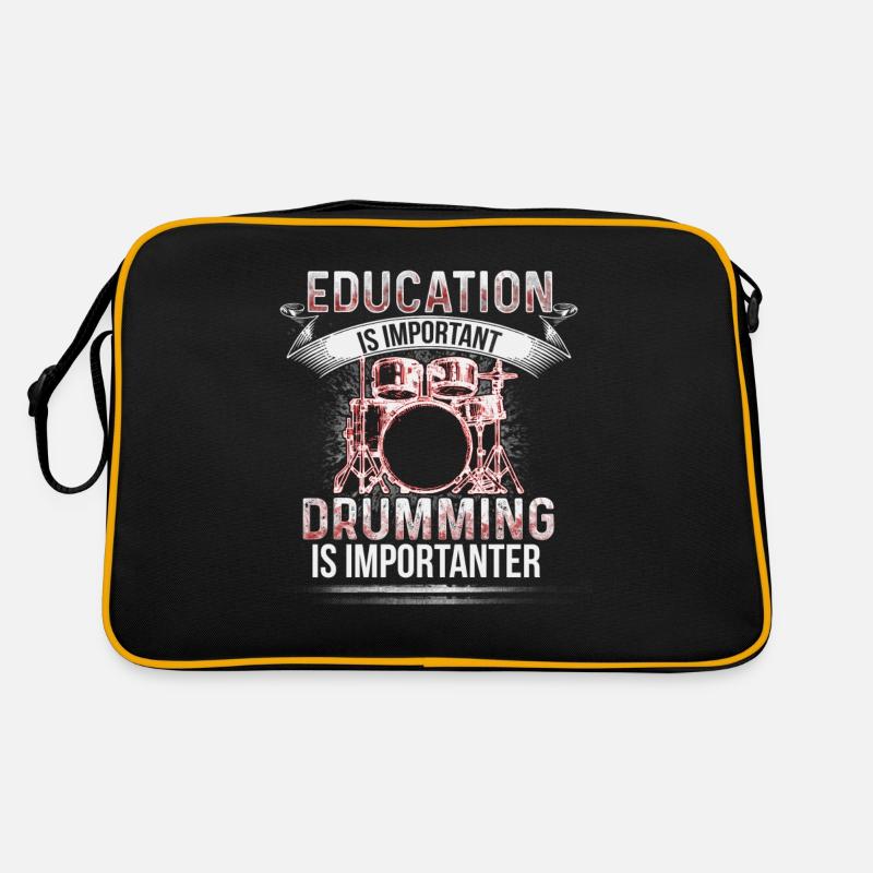 Education - Drumming is importanter - EN - Retro Bag - black/gold