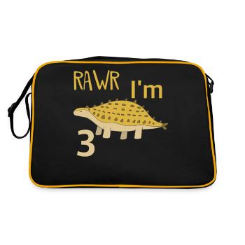 Pour trois garçons d'anniversaire pour les filles Ankylosaure - Sac Retro - noir/or - Dos