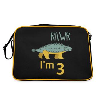 Pour trois garçons d'anniversaire pour les filles Ankylosaure - Sac Retro - noir/or - Dos
