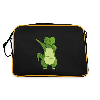 Crocodile Dancing - Crocodile Dabbing Dancing - Retro Bag - black/gold - Back