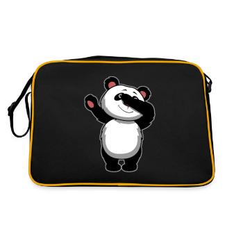 Dabbing Panda Bear - Dab Panda - Retro Bag - black/gold - Back
