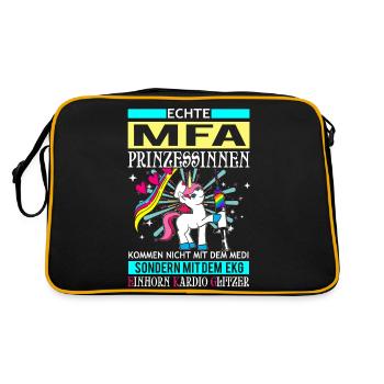 MFA Prinzessin - Einhorn Kardio Glitzer - Retro Tasche - Schwarz/Gold - Hinten