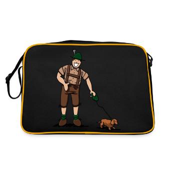 Bayer en pantalon de cuir avec teckel - Sac Retro - noir/or - Dos