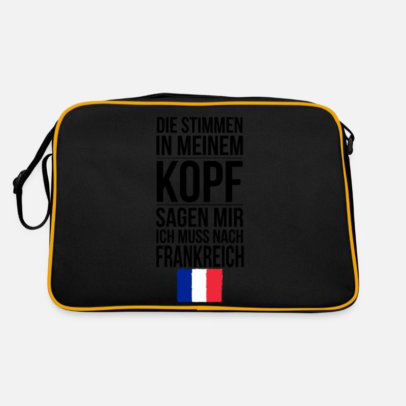 Tasse mit Spruch Frankreich Geschenk - Retro Tasche - Schwarz/Gold