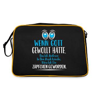 Bin kein Arsch kriecher! - Retro Tasche - Schwarz/Gold - Hinten