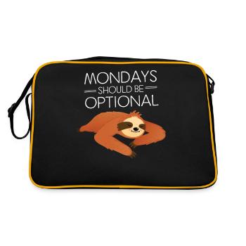 Mondays Should Be Optional - Lazy Sloth - Retro Tasche - Schwarz/Gold - Hinten