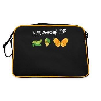 Give Yourself Time. Butterfly Design - Sac Retro - noir/or - Dos