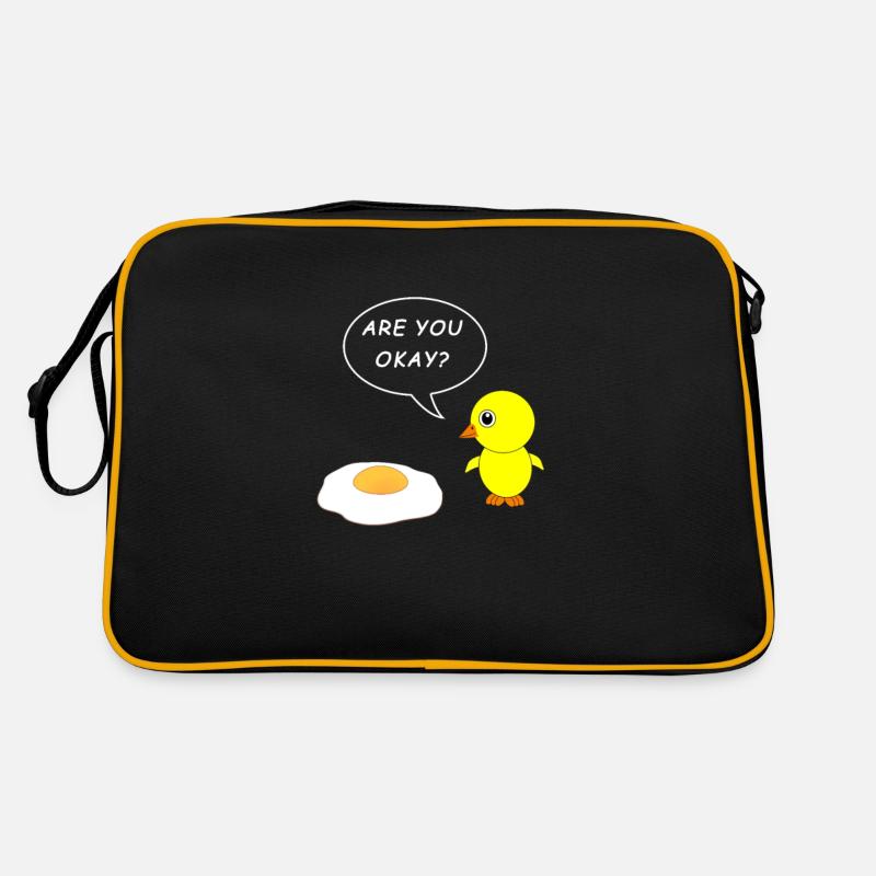 Funny chick and fried egg T-shirt for kids Retro Bag